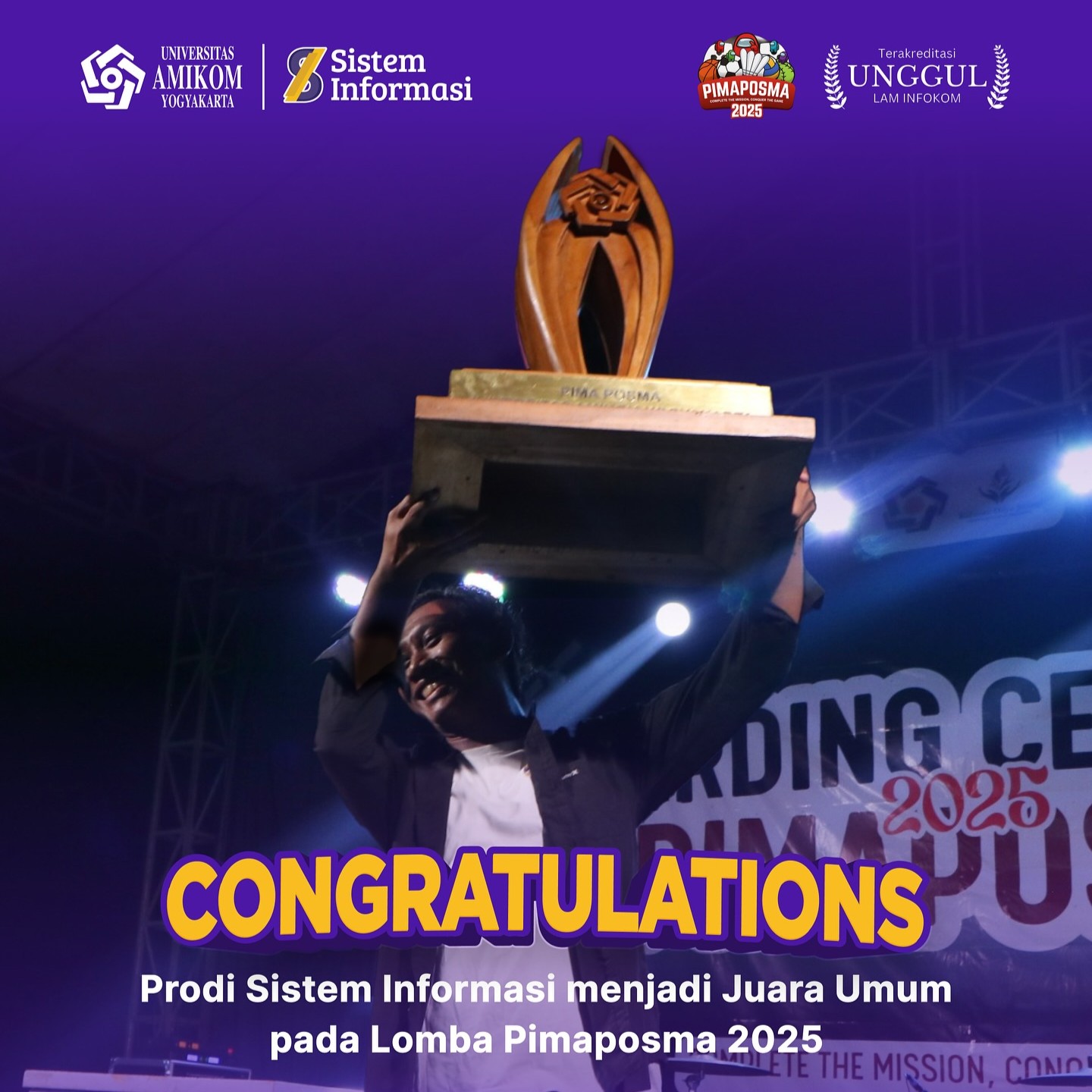 Program Studi Sistem Informasi Raih Juara Umum PIMAPOSMA 2025